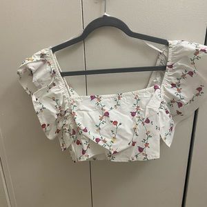 Cute cropped flower blouse